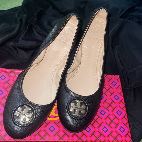 Tory Burch Allie Ballet Napa Leather Black US 9.5 - Picture 4 of 6